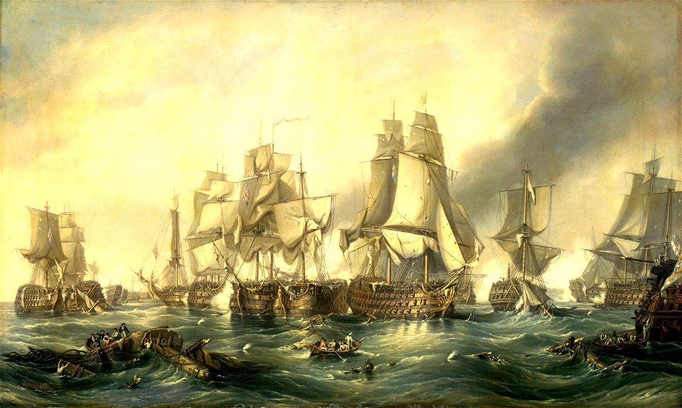 The Battle of Trafalgar, 21 October 1805, death of Nelson (by Clarkson Frederick Stanfield)