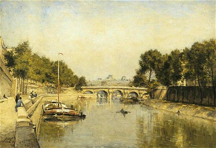 Stanislas Lépine (1835-1892) - Les bords de la Seine - 1966.7.4 - Leeds Art Gallery. Free illustration for personal and commercial use.
