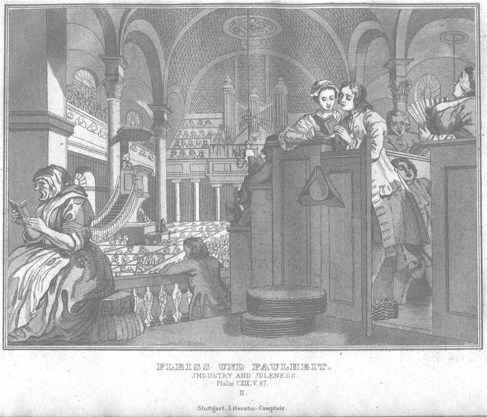 Stahlstich nach Hogarth Kottenkamp Stuttgart 1840 28