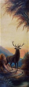 Stag in mountain landscape. Free illustration for personal and commercial use.