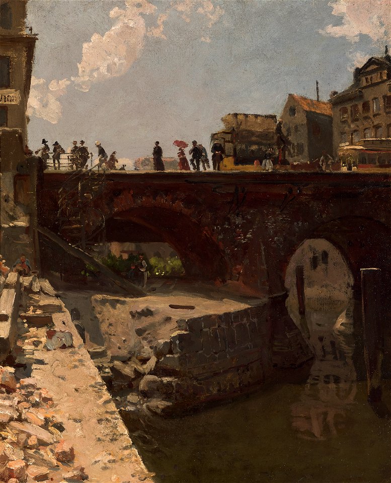 Stanislas Victor Edouard Lépine - Brücke in einer französischen Stadt - 4345 - Österreichische Galerie Belvedere