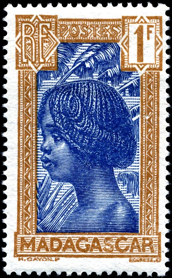 Stamp Madagascar 1930 1fr