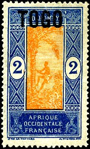 Stamp Togo 1921 2c. Free illustration for personal and commercial use.