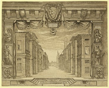 Stage design for L'Ortensio, 1589 LCCN2008675427