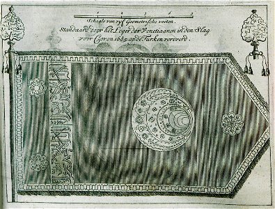 Standaard door het Leger der Venetiaanen in den Slag voor Coron 1685 op den Turken verovert - Dapper Olfert - 1688