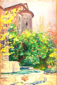 Stanisław Masłowski (1853-1926), Tivoli, Villa d'Este, watercolour, 1922