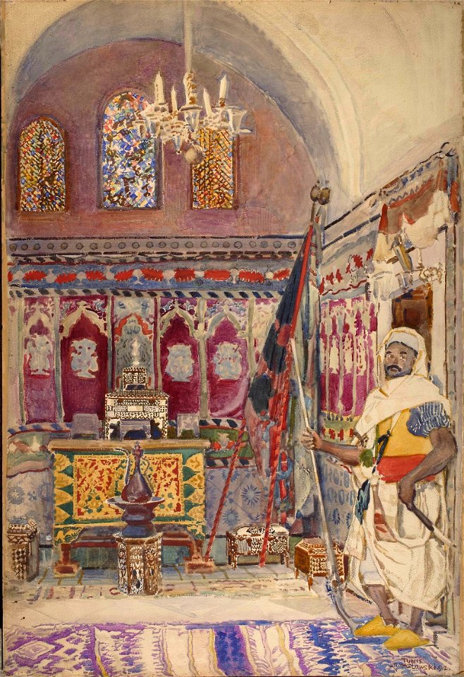 Stanisław Masłowski (1853-1926), Treasury Bey of Tunis, watercolor on paper, 1912