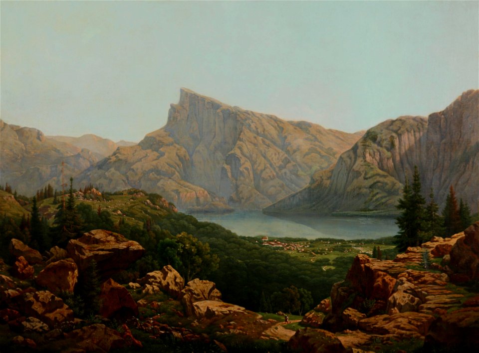 Stanislaus von Kalckreuth - Blick auf Mondsee mit dem Schafberg