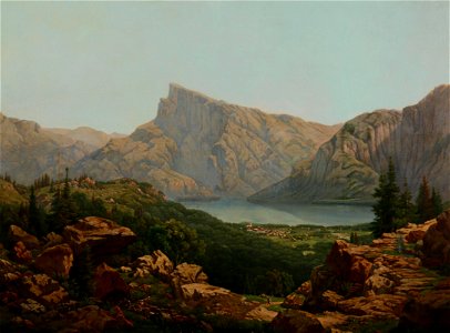Stanislaus von Kalckreuth - Blick auf Mondsee mit dem Schafberg