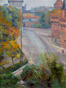 Stanisław Wyspiański - The Barbican and the Floriańska Street – View from Zacisze Street - MNK II-b-3512 - National Museum Kraków