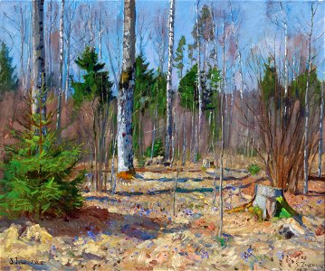 Stanislaw Zukowski Frühlingstag am Waldrand 1927