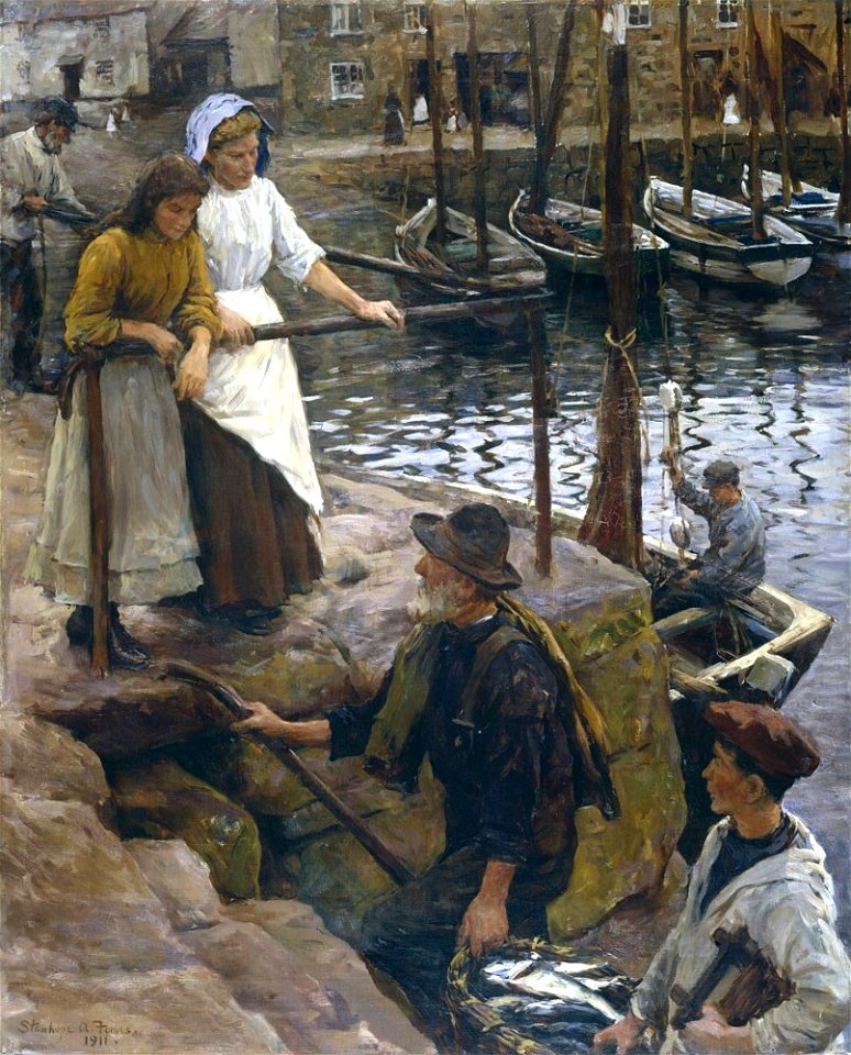 Stanhope Forbes - The Old Pier Steps