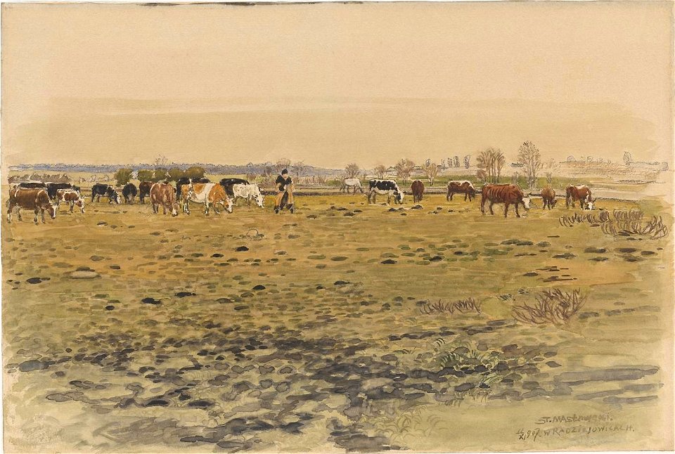 Stanisław Masłowski (1853-1926) Radziejowice autumn pasture