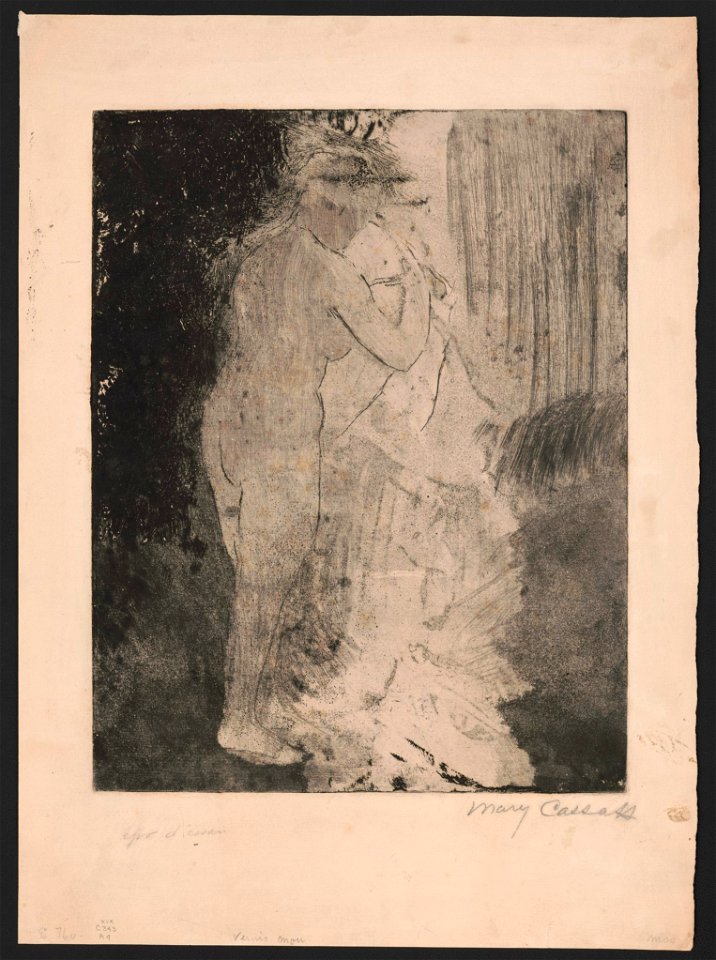Standing nude with towel) - Mary Cassatt LCCN2015646318
