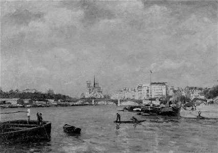 Stanislas Lépine - View on the Seine, Paris - 1964.208 - Art Institute of Chicago. Free illustration for personal and commercial use.