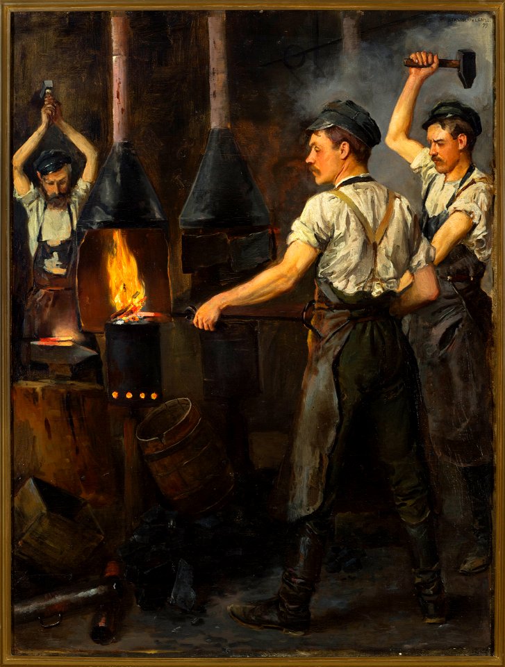 Stanisław Lentz - In the smithy - MP 75 MNW - National Museum in Warsaw