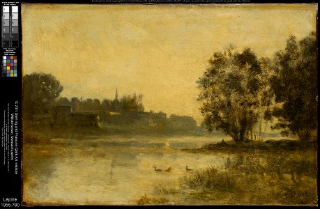Stanislas Lépine - River Scene with Ducks - 1955.790 - Clark Art Institute