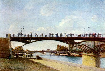 Stanislas Lepine - Le Pont des Arts, Paris. Free illustration for personal and commercial use.