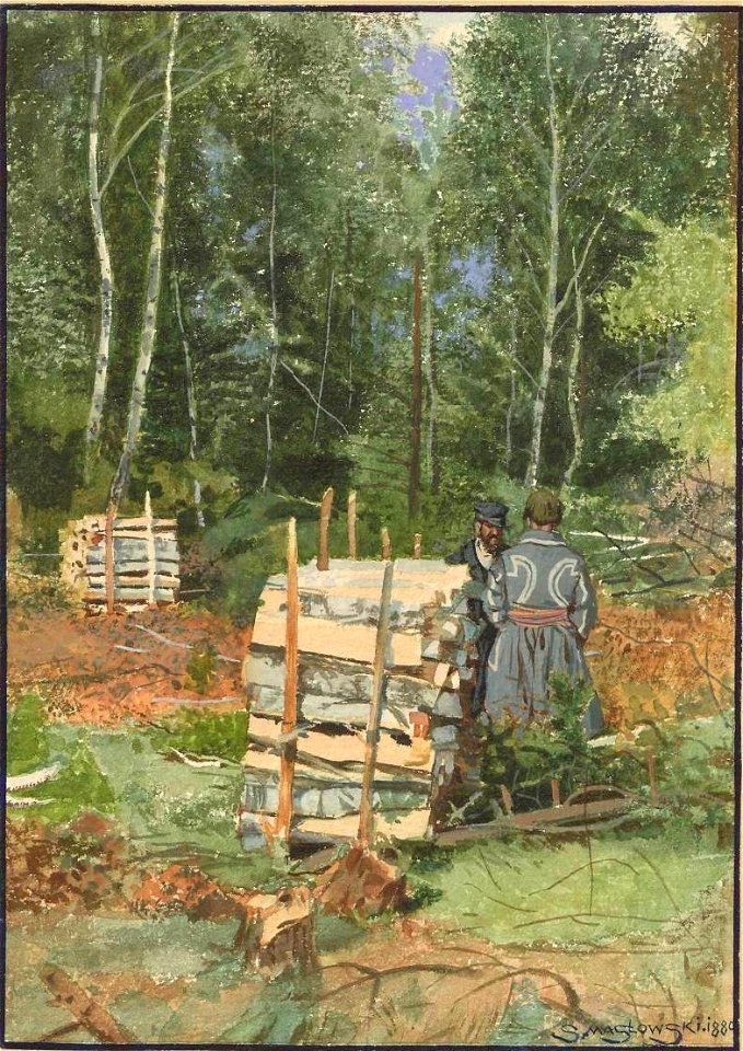 Stanisław Masłowski (1853-1926), Clearing in the forest, watercolor, gouache and Indian ink on paper, 1880