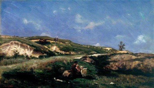 Stanislas Lépine (1835-1892) - The Shepherdess - ABDAG002511 - Aberdeen Art Gallery