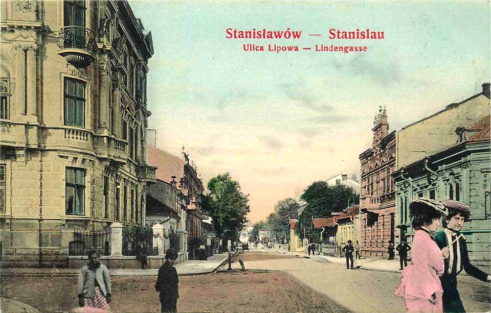 Stanisławów - Stanislau. Ulica Lipowa - Lindengasse