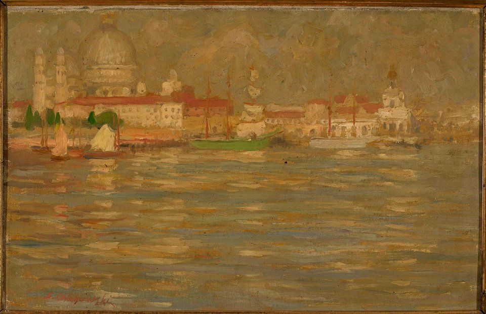 Stanisław Chlebowski - View of the city at waterside - MP 5045 MNW - National Museum in Warsaw
