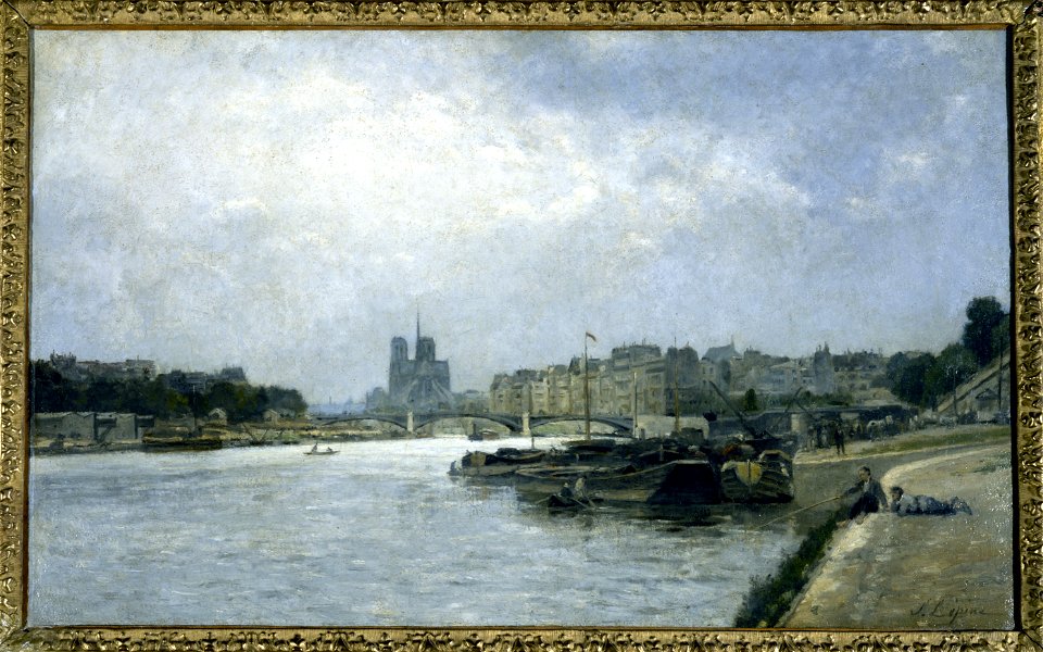 Stanislas Lépine - L'île de la Cité et l'île Saint-Louis, vues du pont d'Austerlitz - P1935 - Musée Carnavalet