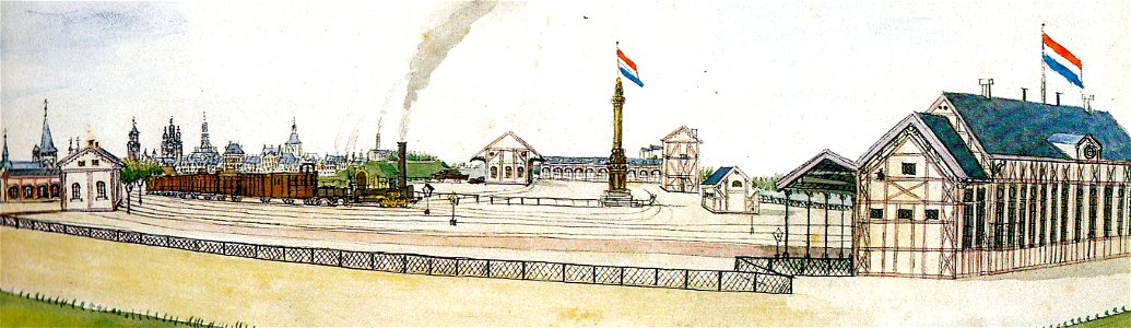 Station Aken-Maastrichtse Spoorwegmaatschappij, 1854
