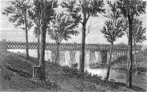 StateLibQld 1 112152 Sketch of the railway bridge over the Bremer River on the Ipswich line, ca. 1866. Free illustration for personal and commercial use.