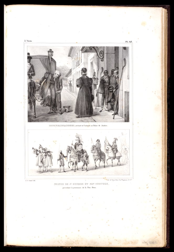 Statue de St. George et son cortege, - précédent la procession de la Fête-Dieu (1), da Coleção Brasiliana Iconográfica