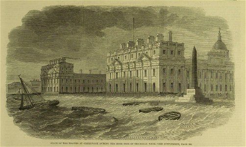 State of the Thames at Greenwich during the High Tide of Thursday Week - ILN 1860