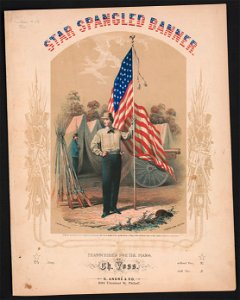 Star spangled banner Transcribed for the piano by Ch. Voss - - J. Queen del. & lith. ; P.S. Duval & Son Lith. Phila. LCCN98519824