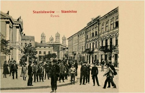 Stanisławów - Stanislau. Rynek. Synagoga Tempel