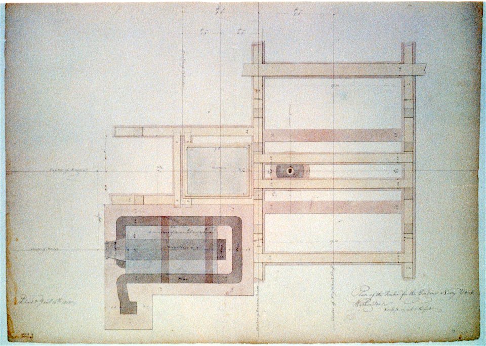 Steam engine, Washington Navy Yard, Washington, D.C. Plan for the timber for the engine LCCN2001697346