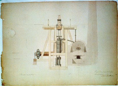 Steam engine, Washington Navy Yard, Washington, D.C. Transverse section - engine LCCN2001697348