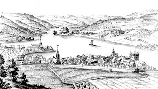 Steckborn mit dem Kloster Feldbach 18Jh