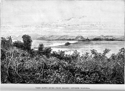 Stanley Founding of Congo Free State 215 View down the river from nearly opposite Isangila