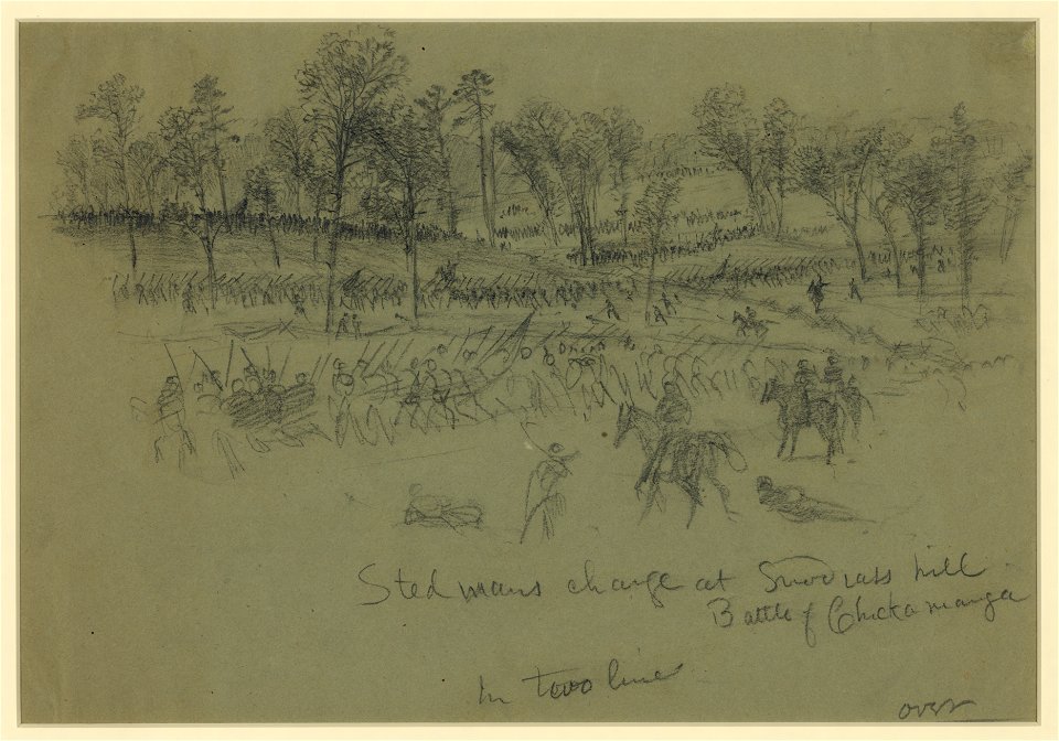 Ste(e)dmans charge at Snod(g)rass hill-Battle of Chickamauga LCCN2004660063