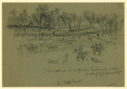 Ste(e)dmans charge at Snod(g)rass hill-Battle of Chickamauga LCCN2004660063