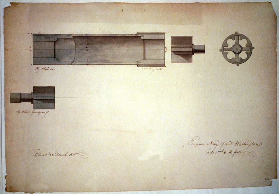 Steam engine, Washington Navy Yard, Washington, D.C. Fly wheel, cam ring, fly wheel gudgeon LCCN2001697349