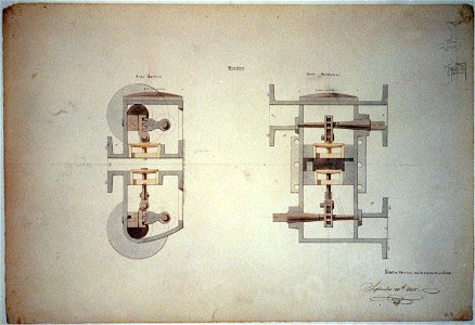 Steam engine, Washington Navy Yard, Washington, D.C. Nozzles - side and back sections LCCN2001698055