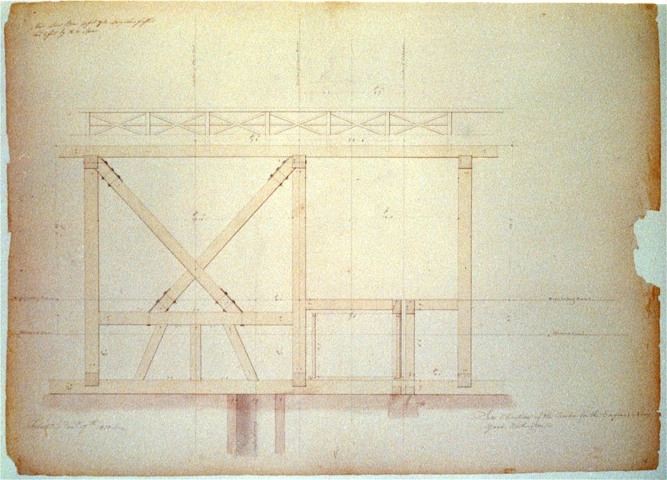 Steam engine, Washington Navy Yard, Washington, D.C. Side elevations - timber for the engine LCCN2001697343