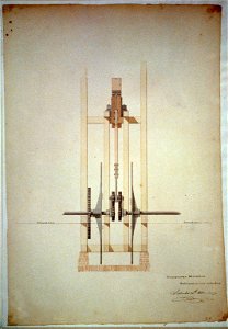Steam engine, Washington Navy Yard, Washington, D.C. Transverse elevation LCCN2001698056