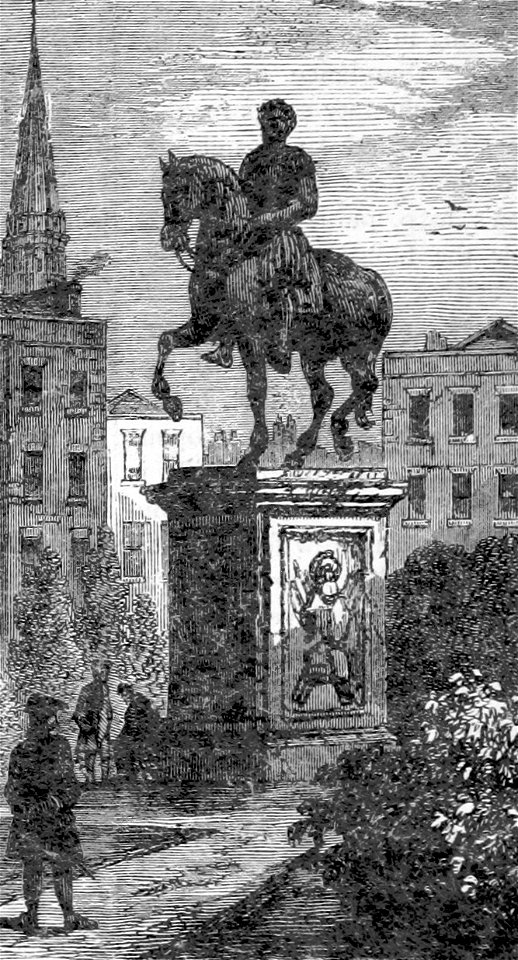 Statue of George I and Hogarth's House, 1790 (detail)