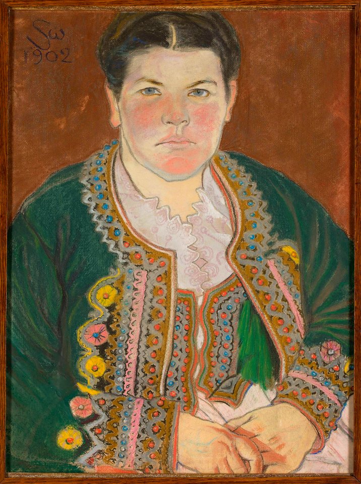 Stanisław Wyspiański - Portret żony w serdaku