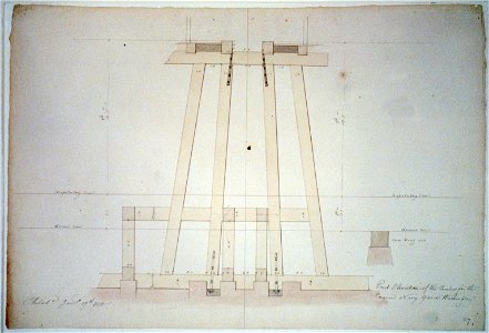 Steam engine, Washington Navy Yard, Washington, D.C. End framing elevation LCCN2001698053