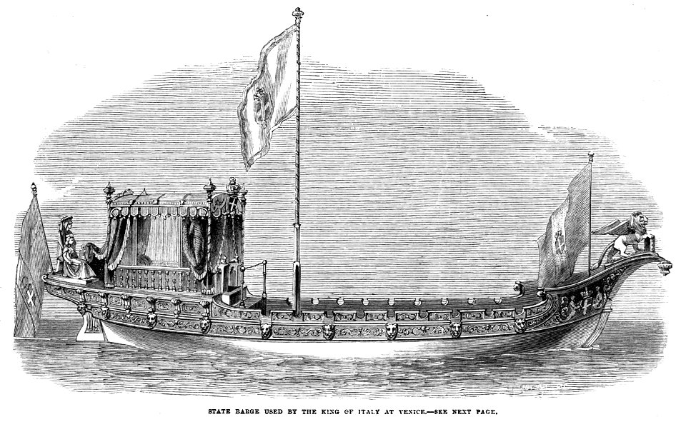 State Barge used by the King of Italy at Venice - ILN 1866