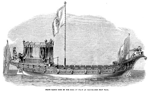 State Barge used by the King of Italy at Venice - ILN 1866