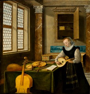 Lady Playing the Lute (Hendrick van Steenwyck d.y.) - Nationalmuseum - 18523