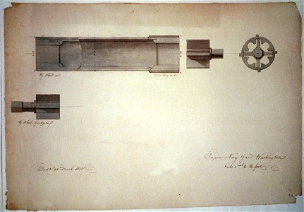 Steam engine, Washington Navy Yard, Washington, D.C. Fly wheel, cam ring, fly wheel gudgeon LCCN2001697349